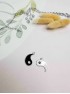 Подвески металл, стразы "Инь-Ян" 2*2,2см (серебро), пара
